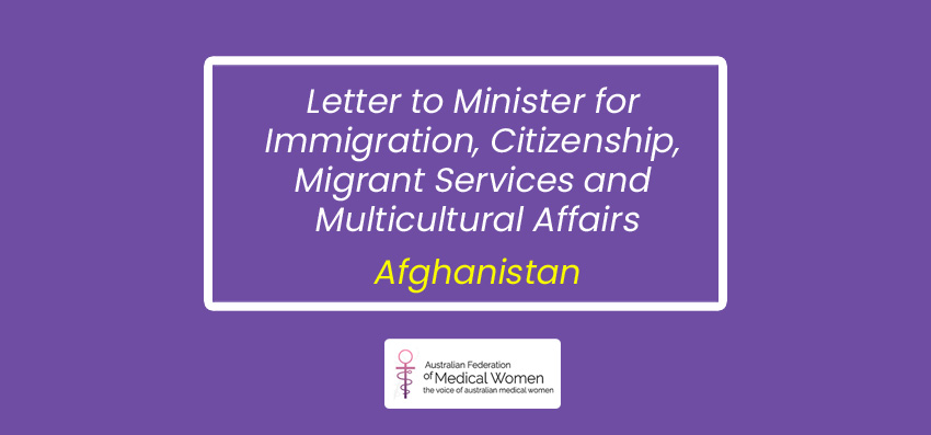 Letter to Minister for Immigration, Citizenship, Migrant Services and Multicultural Affairs