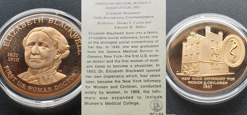 Dr Elizabeth Blackwell the first woman physician in the United States of America to receive a medical degree. 