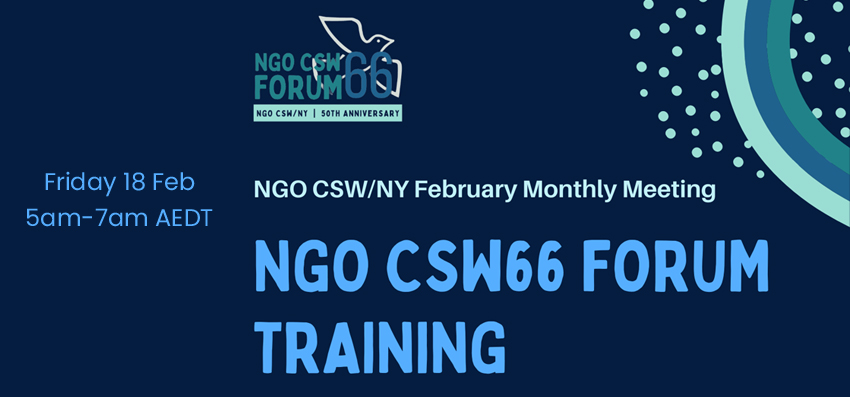 NGO CSW66 Forum Training session details