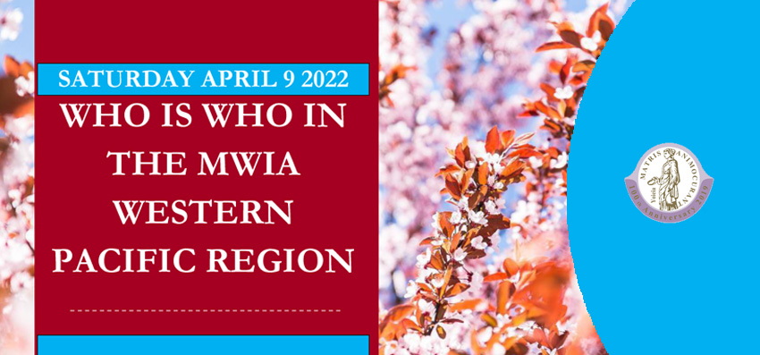 Zoom details for WPR Pre-congress 'Who is Who' in the region and why they do what they do in MWIA event