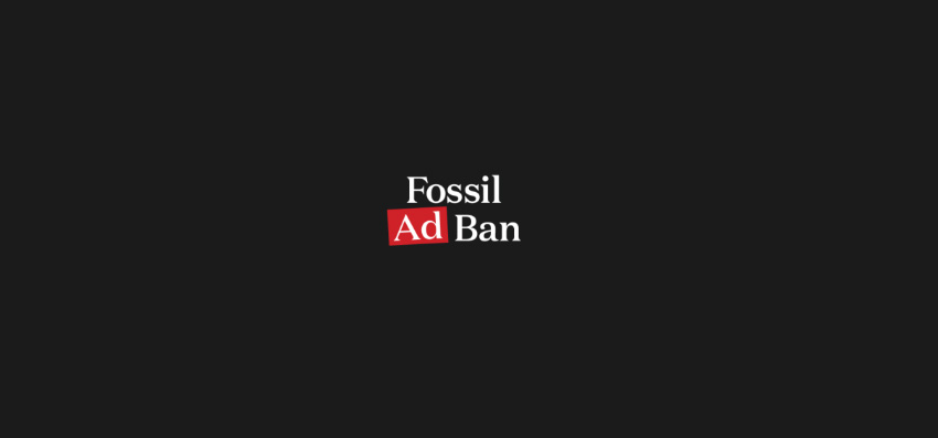 Logo of Fossil Ad Ban campaign