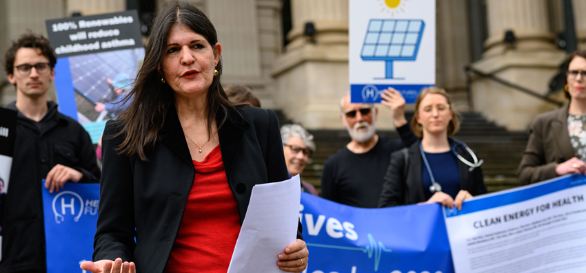 CAHA member @drmsimonis in action outside Vic parliment house