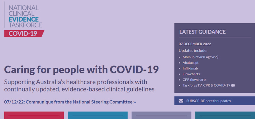 Caring for people with COVID-19 - taskforce information and resources