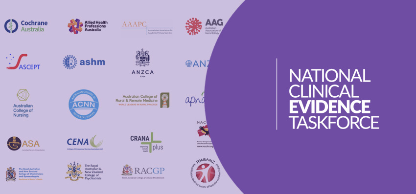National Clinical Evidence Taskforce logo and partner logos