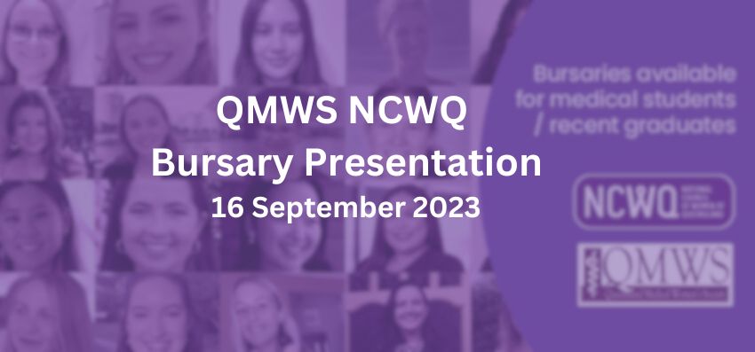 2023 NCWQ / QMWS bursaries presentation event being held 16 Sept 2023