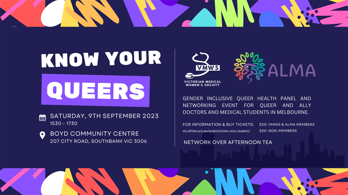 Know Your Queers: Queer Health Panel and Networking Event details flyer