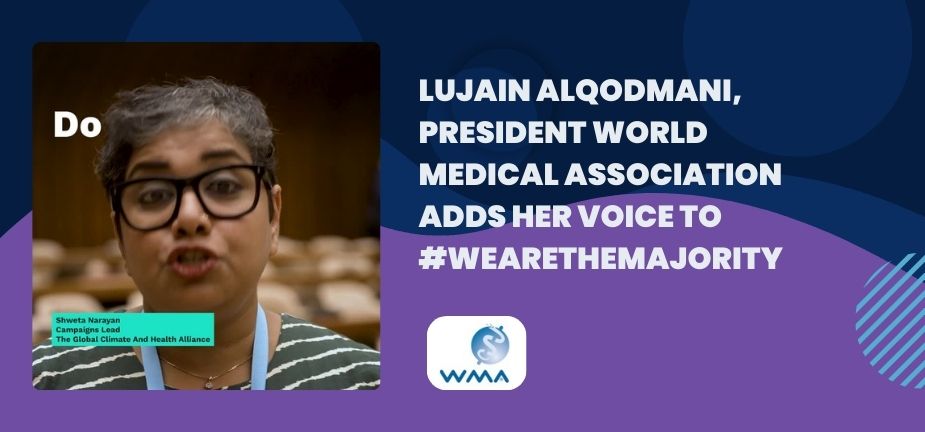 Lujain Alqodmani, President World Medical Association adds her voice to climate action video