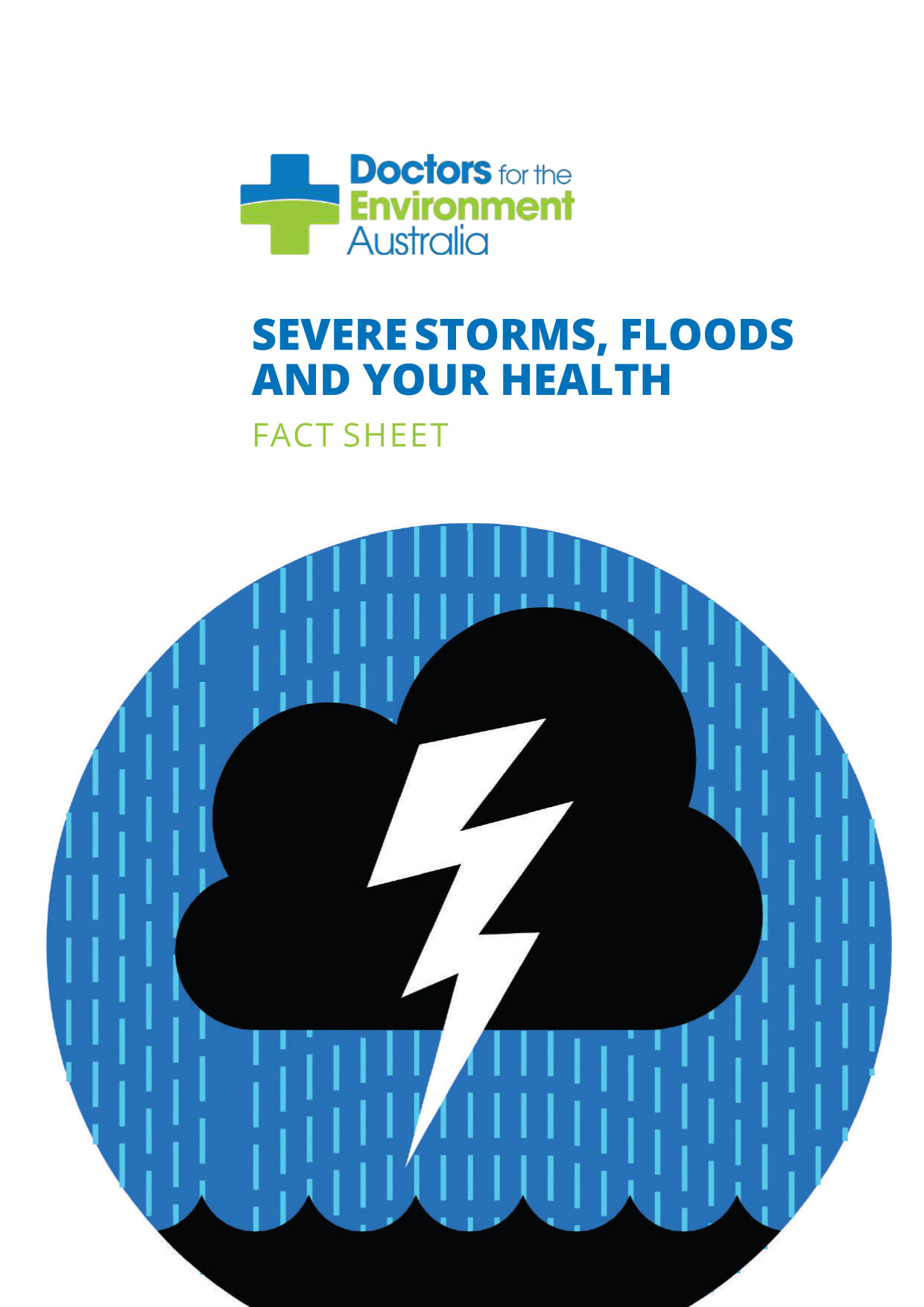 SEVERE STORMS, FLOODS AND YOUR HEALTH fact sheet cover