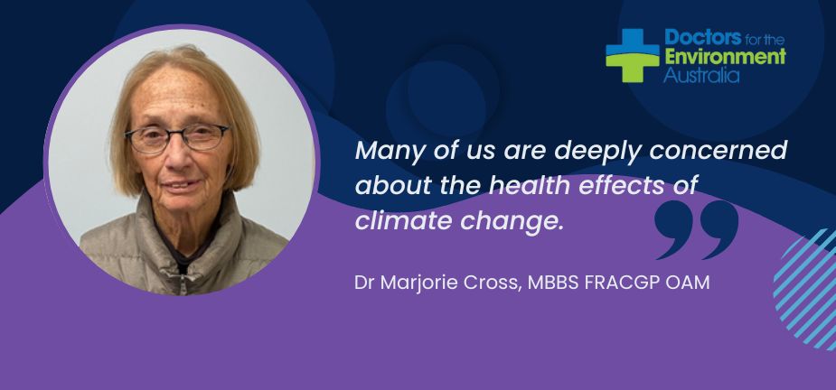 Quote from Dr Cross about climate concerns