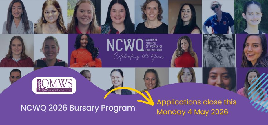 NCWQ 2025 Bursary recipients headshot collage with notice applications close Monday 4 May 2026