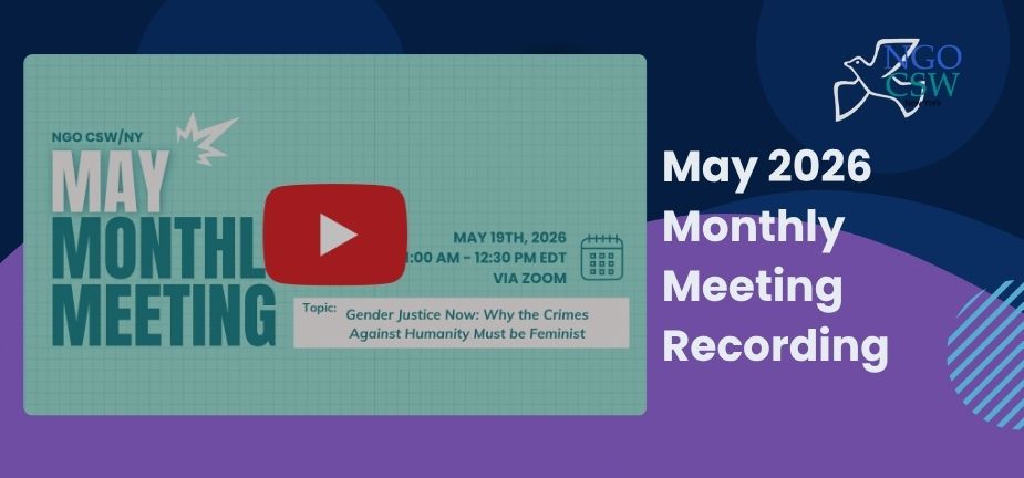 NGO CSW/NY recording of the May Monthly Meeting,
