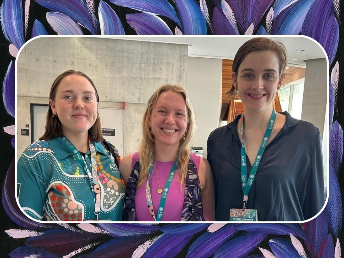Eden Siemsen, Dr Lucinda Colbert and Ellen MacDonald2025 Purple Bush Medicine Leaves Recipients at the AIDA Conference in Sydney, November 2025 