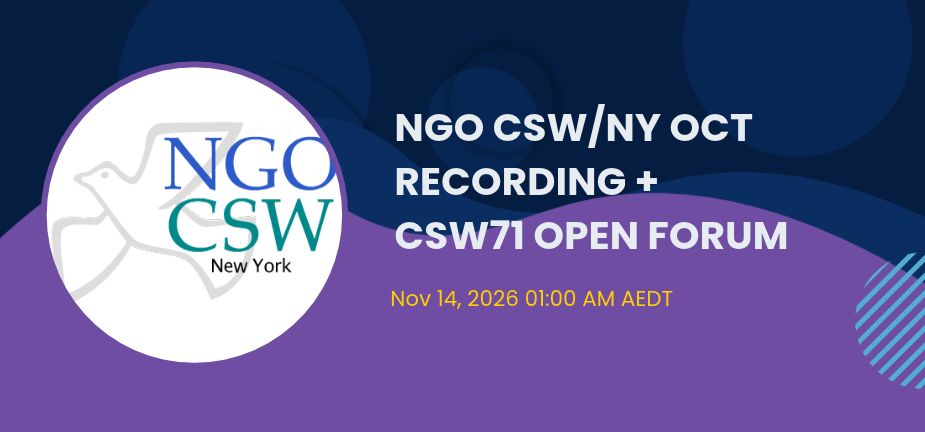 NGO CSW October meeting recording notice